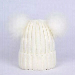White Knitted Pom Pom Beanie